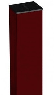 Grand Line Ral 3005 2500х62х55 мм, Столб для забора с заглушкой (красный)