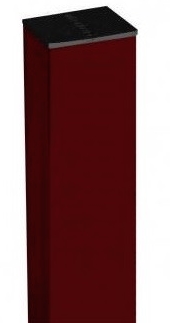 Grand Line Ral 3005 3000х62х55 мм, Столб для забора с заглушкой (красный)