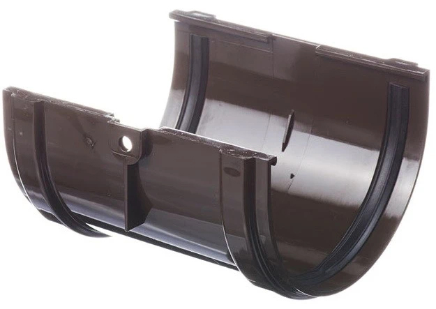 Docke Premium RAL 8017 120/85 мм, соединитель желоба ПВХ с резиновым уплотнителем шоколад