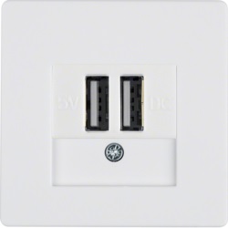 Розетка Berker Q.1 USB двойная для зарядка 1.4 А вставка белая