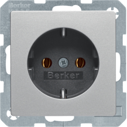 Розетка Berker Q.1 с заземляющими контактами 16 А / 250 В~ алюминий с эффектом бархата