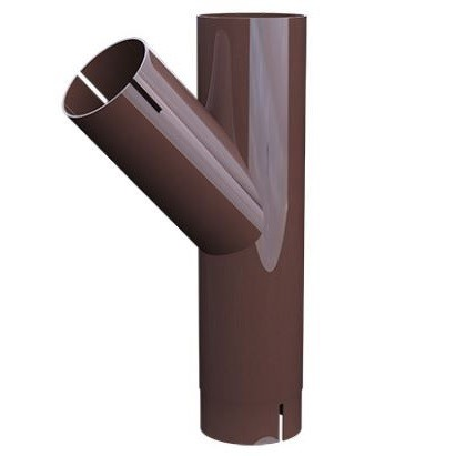Тройник водосточной трубы алюминиевый Linkor RAL 8019 темно-коричневый D100 мм