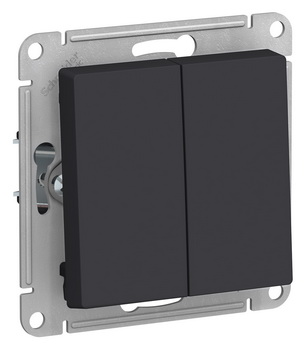 

Выключатель двухклавишный ATN001051 Schneider Electric AtlasDesign карбон
