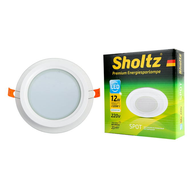 Светильник светодиодный встраиваемый Sholtz d160 мм 12 Вт 220 В 4200 К дневной свет круглый IP20 белый
