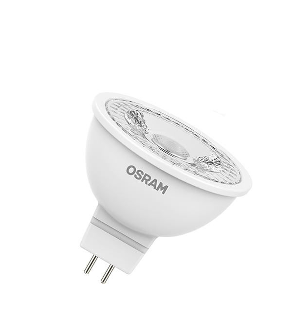 

Лампа светодиодная Osram 4.2 Вт GU5.3 рефлектор MR16 3000 К теплый свет 12 В