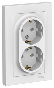 

Розетка двойная с заземлением ATN000124 Schneider Electric AtlasDesign белый
