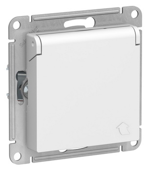 

Розетка с заземлением крышкой и шторками ATN000146 Schneider Electric AtlasDesign 16А белый