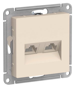 

Розетка компьютерная двойная ATN000185 Schneider Electric AtlasDesign RJ-45 кат. 5е бежевый