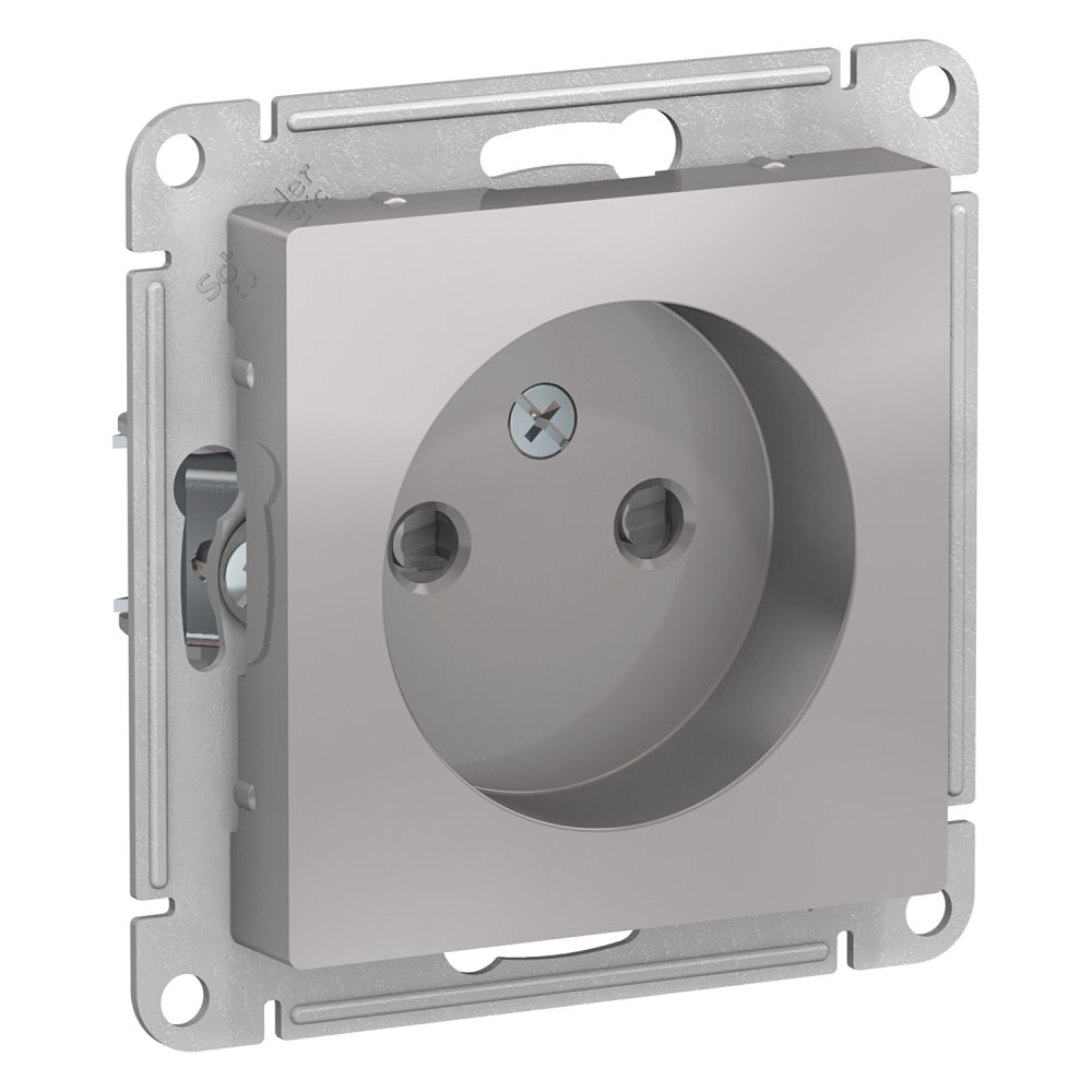 

Розетка без заземления со шторками ATN000349 Schneider Electric AtlasDesign алюминий