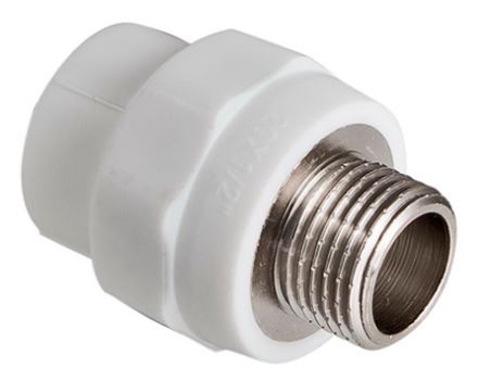 

Муфта Valtec, 20х3/4″ (наружная резьба), полипропиленовая комбинированная