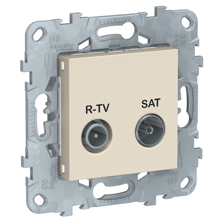 

Розетка TV-R/SAT проходная Schneider Unica New бежевый NU545644