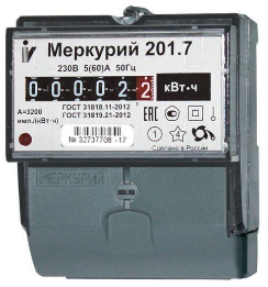 Счетчик электроэнергии однофазный однотарифный Инкотекс Меркурий 201.7