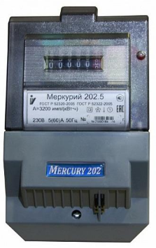 Счетчик электроэнергии однофазный однотарифный Инкотекс Меркурий 202.5