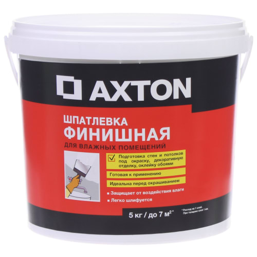 Купить Шпатлёвка финишная Axton для влажных помещений 5 кг