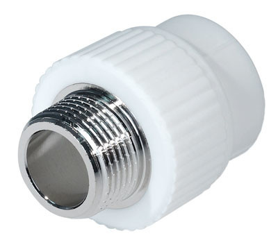 

Муфта 25х1/2″ (наружная резьба), полипропиленовая комбинированная,
