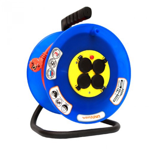 

Удлинитель на катушке Universal 9634175 ВЕМ-250 ПВС 3х1.5 с заземлением 40 м, Синий