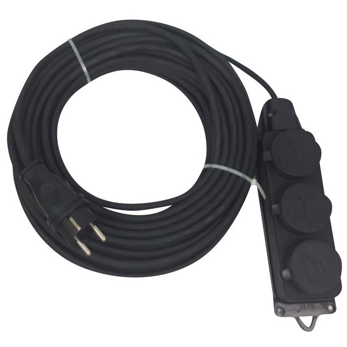 

Удлинитель силовой Атлант 30 м 3 розетки с заземлением КГ 3х2.5 4600 Вт, Черный