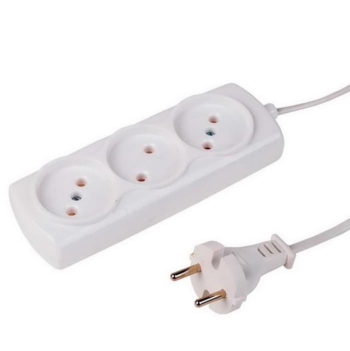 

Удлинитель бытовой PROconnect Standart 11-2407 ШВВП 3 розетки без заземления 2х0.75 1300 Вт 7 м, Белый