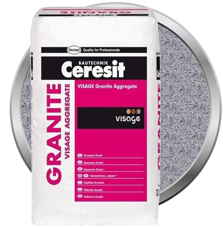 Наполнитель декоративной штукатурки Ceresit CT 710 Visage Granite Aggregate Sardinia Grey, 13 кг для
