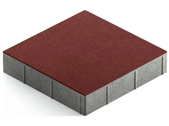 

Steingot Практик 60, 300х300х60 мм, Плитка тротуарная квадратная частичный прокрас бордовая, Бордовый