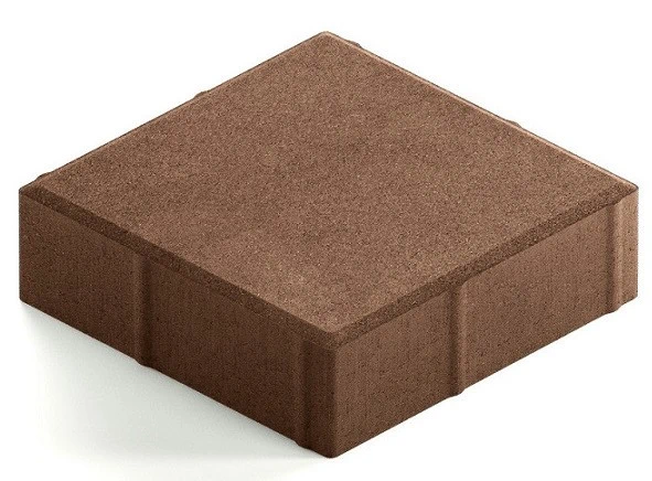 Steingot Практик 60, 200х200х60 мм, Плитка тротуарная квадратная полный прокрас коричневая