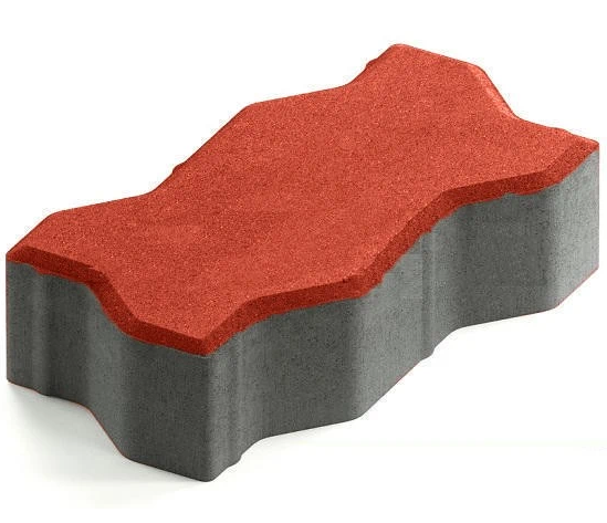 

Steingot Практик 60, 225х112.5х60 мм, Плитка тротуарная зигзагообразная частичный прокрас красная, Красный