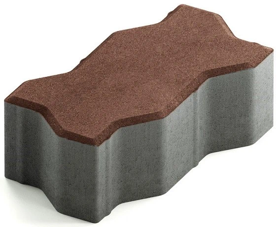 

Steingot Сити 80, 225х112.5х80 мм, Плитка тротуарная зигзагообразная полный прокрас темно-коричневая, Темно-коричневый