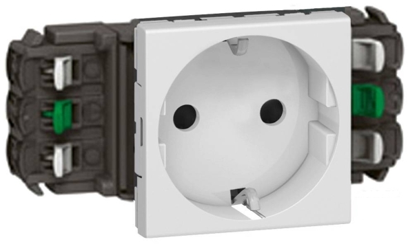 

Розетка электрическая одноместная LeGrand Mosaic 2Р+Е 16А IP20 077401, Белый