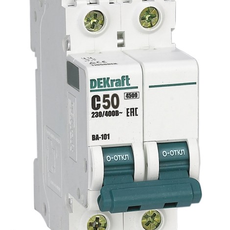 Купить Автоматический выключатель DEKraft ВА-101 2п C 50А 4.5кА