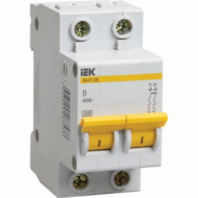 

Автоматический выключатель IEK ВА47-29 2Р 10А С
