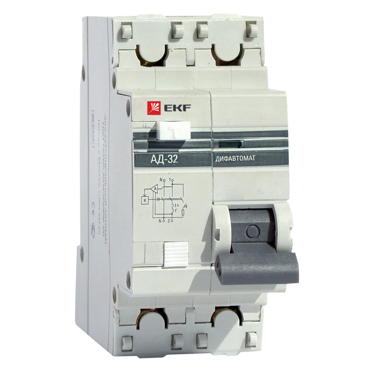 Купить Автоматический выключатель дифференциального тока EKF Proxima АД 32 1P+N 4.5 кА 16А 30мА