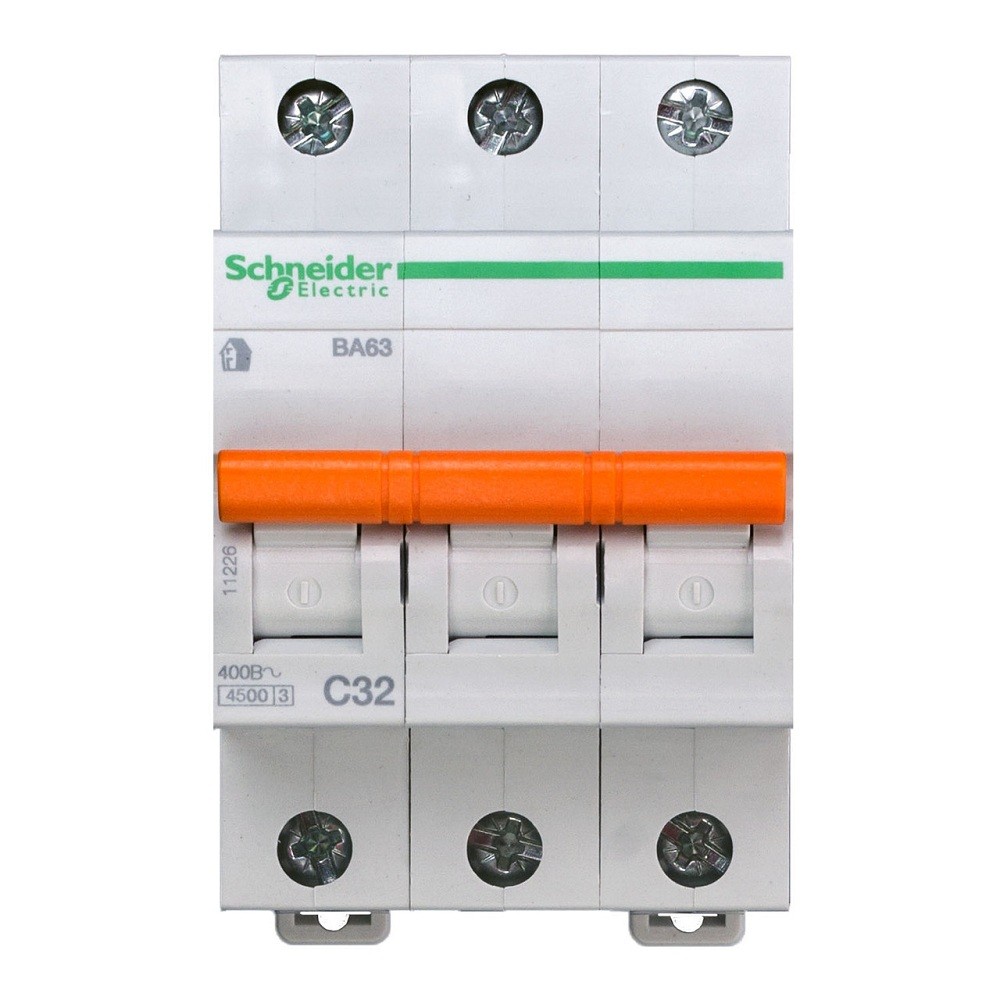 

Автоматический выключатель Schneider Electric Домовой ВА63 3П C 32A 4.5кА