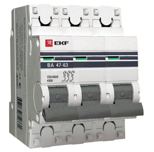 Купить Автоматический выключатель EKF Proxima ВА 47-63 3P 4.5 кА 63А С
