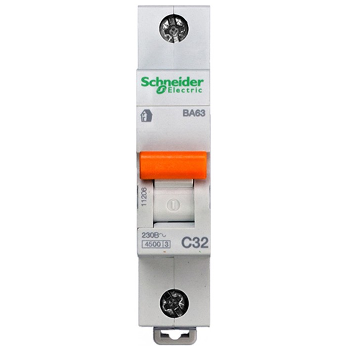 

Автоматический выключатель Schneider Electric Домовой ВА63 1П C 32A 4.5кА