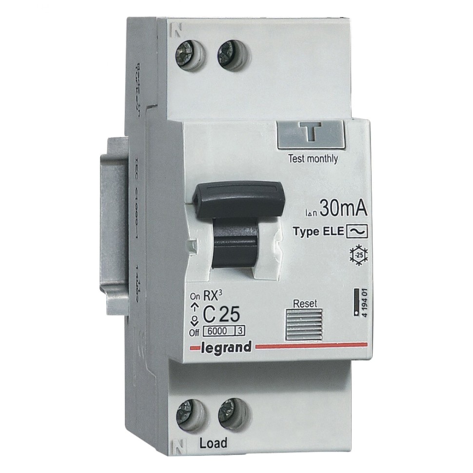 Купить Автоматический выключатель дифференциального тока LeGrand АВДТ Rх3 419401 1P+N C 25A 30mA