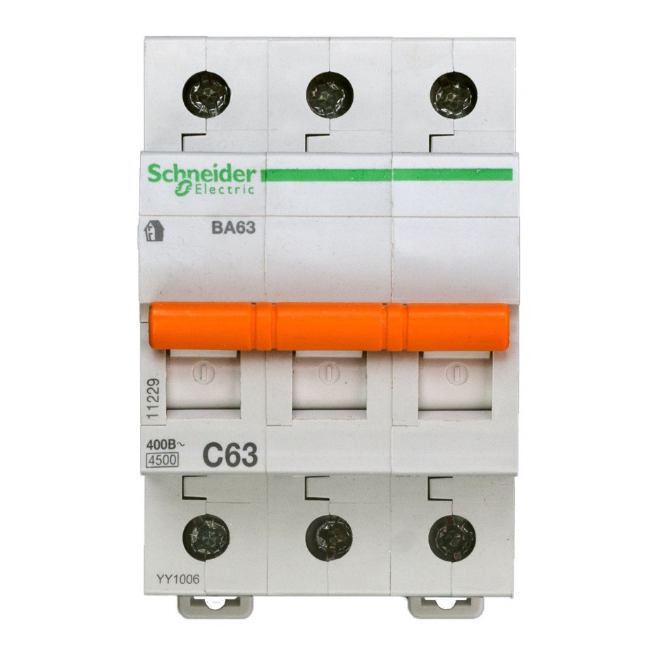 

Автоматический выключатель Schneider Electric Домовой ВА63 3П C 63A 4.5кА