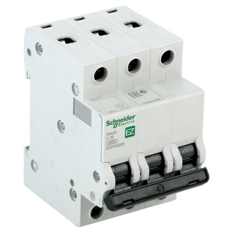

Автоматический выключатель Schneider Electric EASY 9 3П C 25А 4.5кА