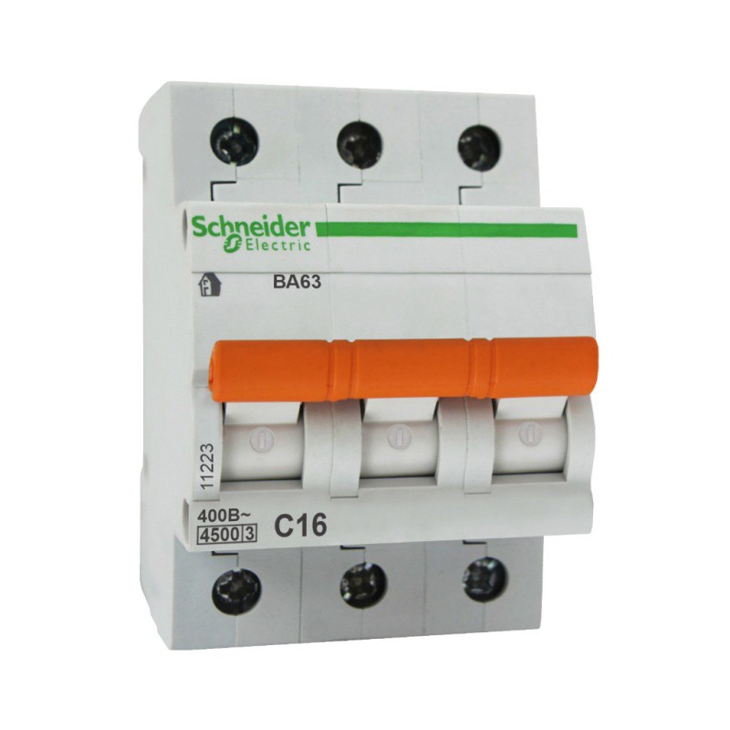 

Автоматический выключатель Schneider Electric Домовой ВА63 3П C 16A 4.5кА