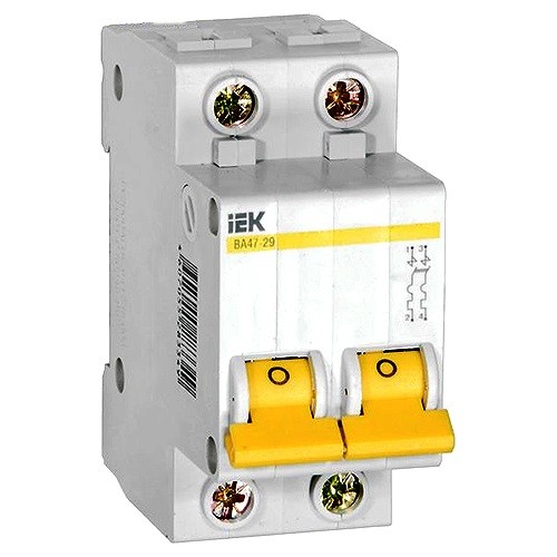 

Автоматический выключатель IEK ВА47-29 2Р 16 А MVA20-2-016-C, Серый