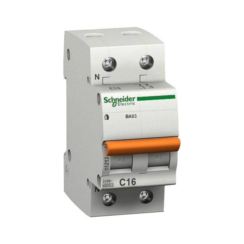 

Автоматический выключатель Schneider Electric Домовой ВА63 1P+N C 16A 4.5кА