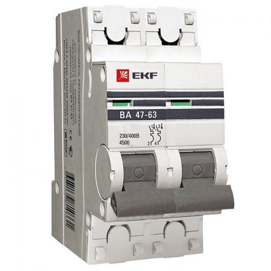 Купить Автоматический выключатель EKF Proxima ВА 47-63 2P 4.5 кА 16А С