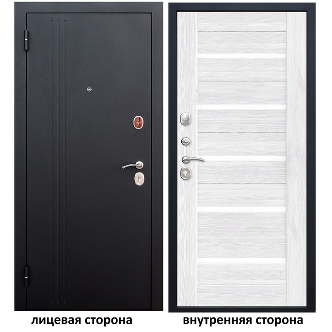 

Дверь входная Нью-Йорк 7.5 левая черный муар - ясень белый эмаль 960х2050 мм
