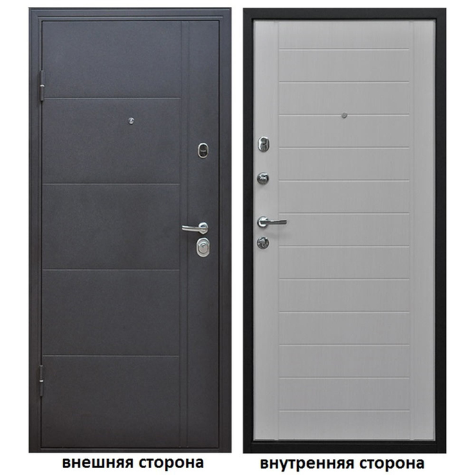 Дверь входная Форпост Эверест левая серый графит - беленый дуб 960х2050 мм