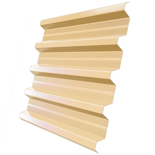 

Профнастил Н60 Железный Форт Satin 0.5 мм RAL 1014 слоновая кость, Бежевый