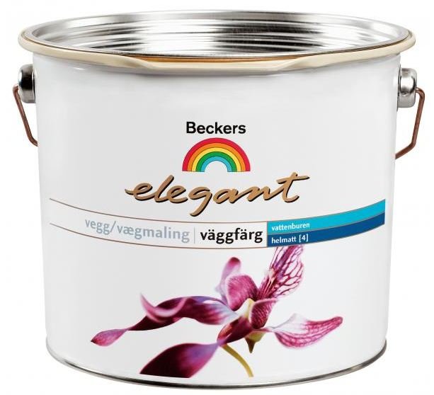 Beckers Elegant Vaggfarg Helmatt 9 л, Краска интерьерная латексная (белая)