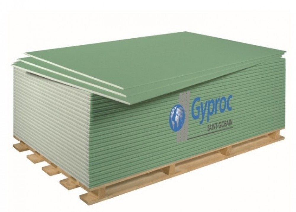 Купить Гипсокартон влагостойкий ГКЛВ Gyproc Аква Оптима 2500х1200х12.5 мм