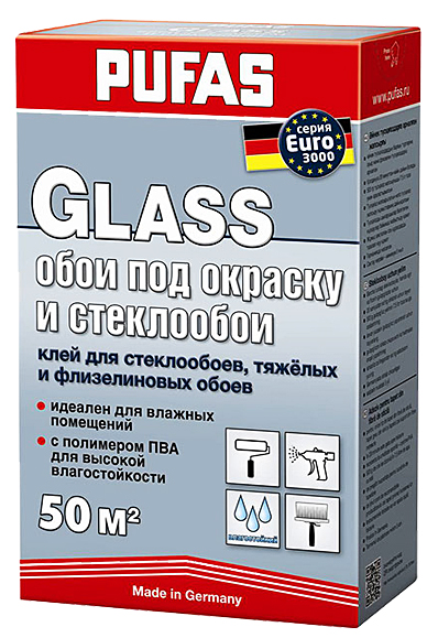 Pufas Glass 500 г, Обойный клей для стеклообоев,