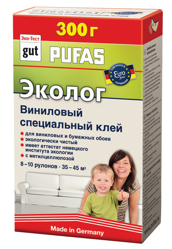 

Pufas Эколог 300 г, Обойный клей для виниловых обоев,