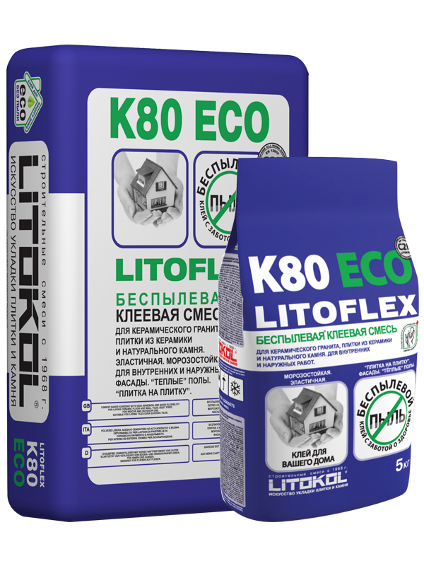 Litokol Litoflex K80 Eco, 5 кг, Клей для плитки