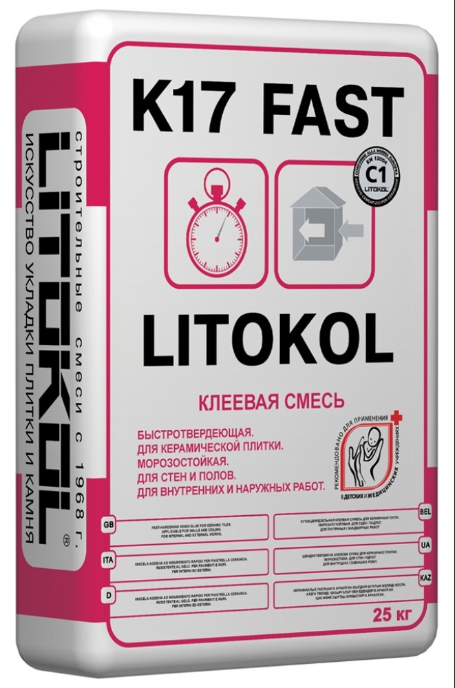 

Litokol K17 Fast, 25 кг, Клей для плитки